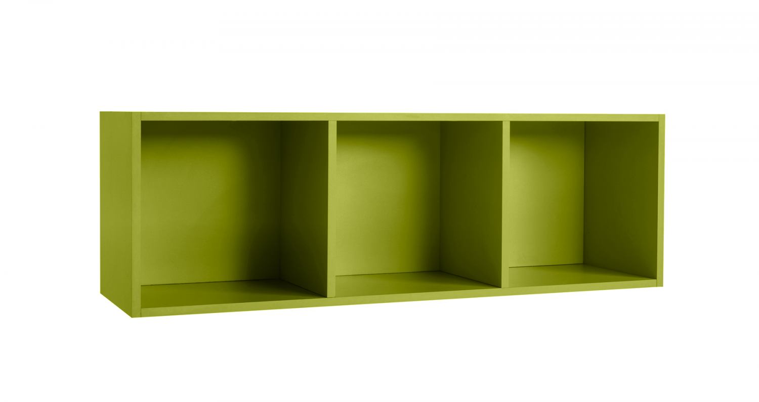 Libreria cubotto triplo Crazy verde mela L.125,1 cm